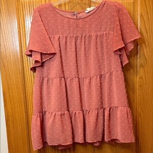 Vanilla Bay Dusty Rose Textured Blouse